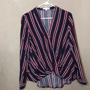 Navy striped long sleeve top